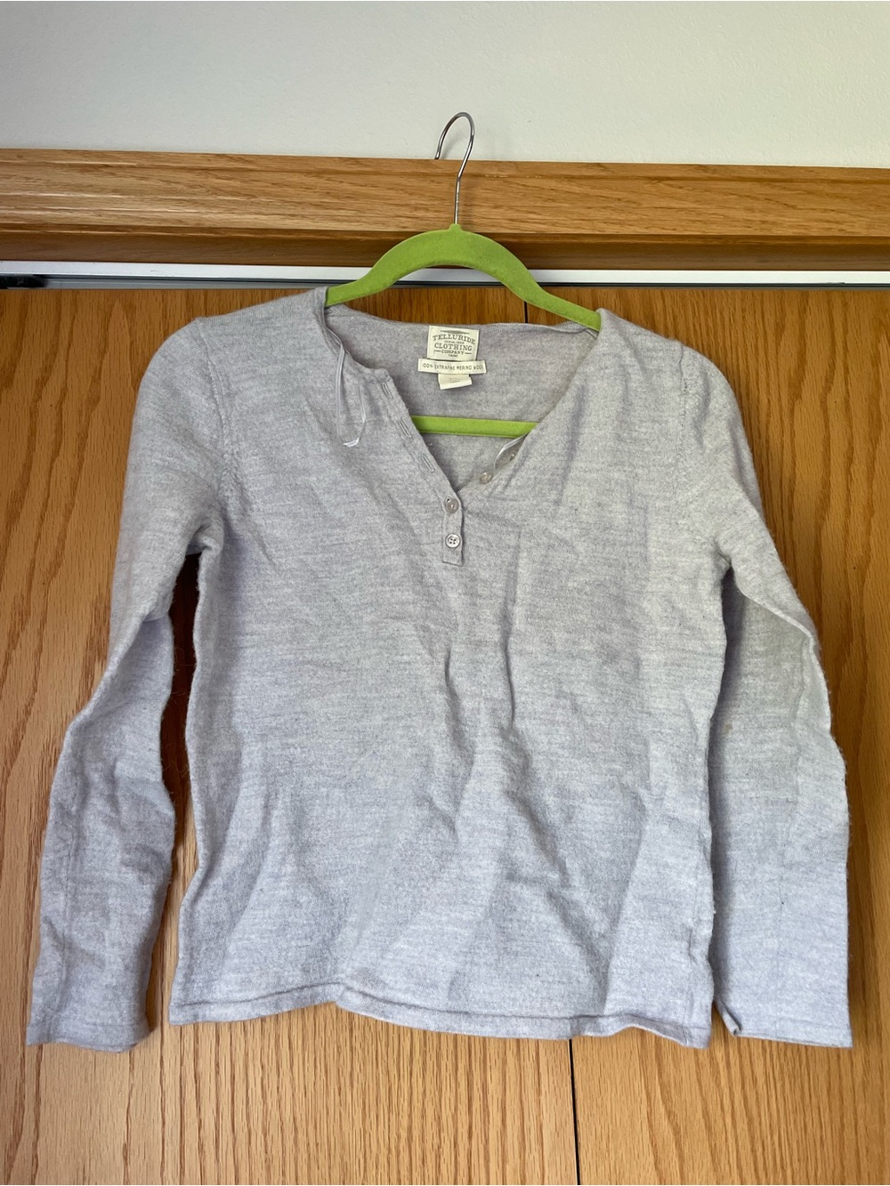 Everyday Light Gray Long Sleeve Henley Top